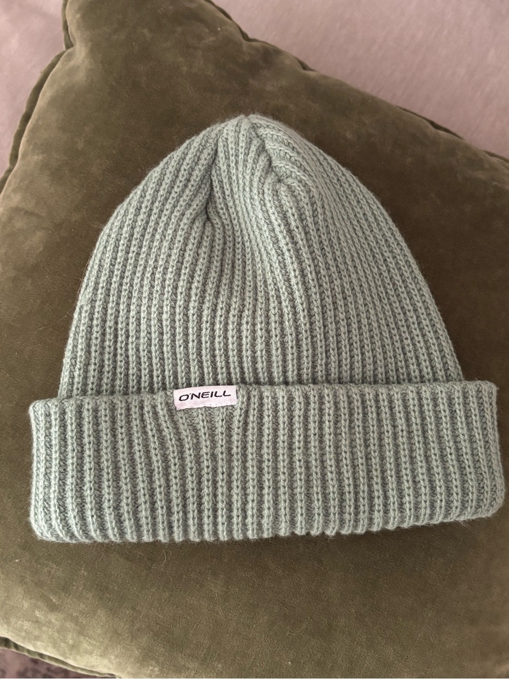 O'Neill Sage Green Ribbed Knit Beanie